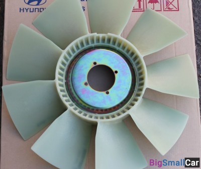 Крыльчатка вентилятора Hyundai HD120 0K87T15141A - купить Белой Глине