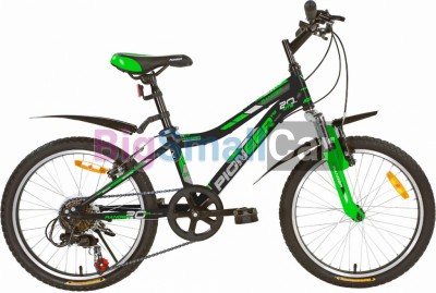 Горные велосипеды PIONEER RANGER 20/11 black-green-silver